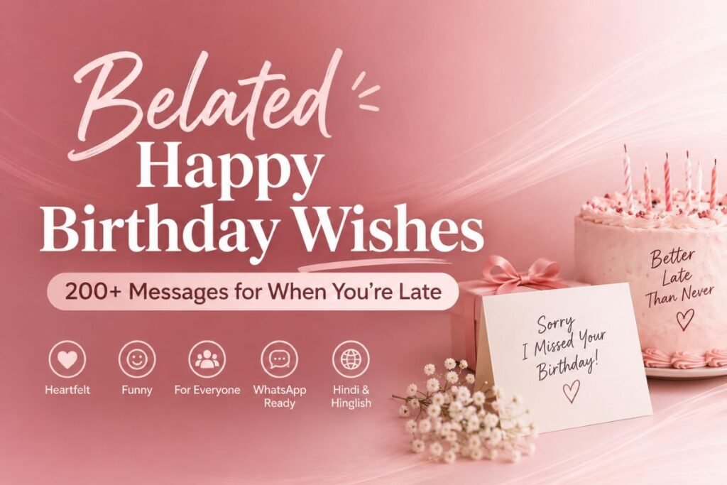Belated Happy Birthday Wishes for different situations