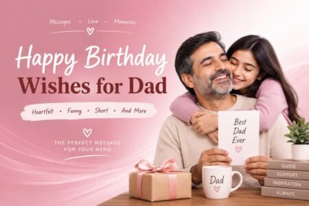 Happy Birthday Wishes for Dad with a father and daughter celebrating together