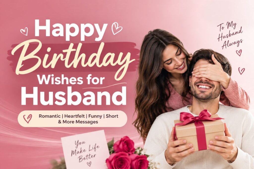 Happy birthday wishes for husband with a loving couple celebrating his birthday