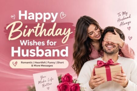 Happy birthday wishes for husband with a loving couple celebrating his birthday