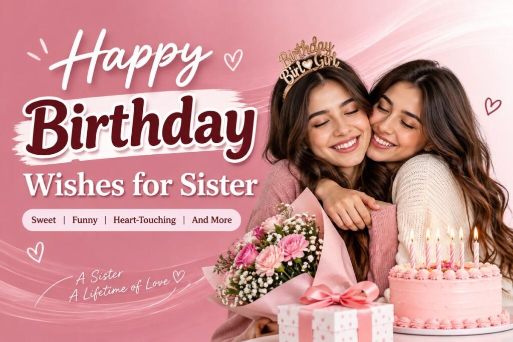 Happy birthday wishes for sister with two sisters celebrating together