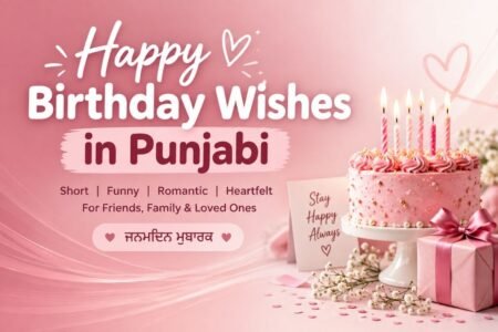 Happy Birthday Wishes in Punjabi Happy Birthday Wishes in Punjabi with a Punjabi birthday greeting and festive celebration design