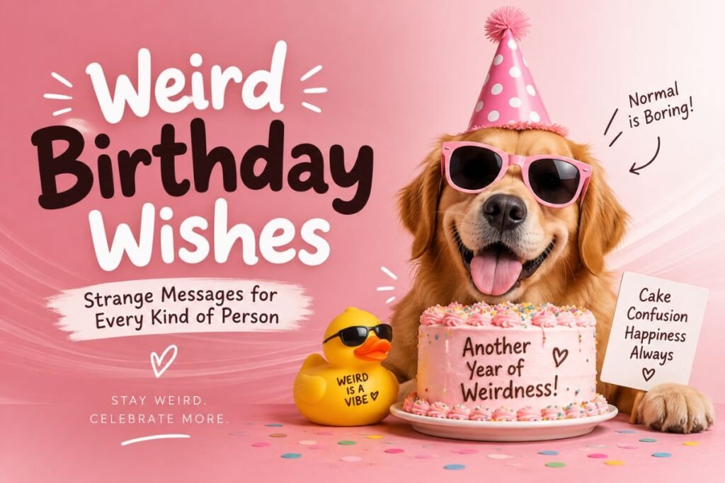 Weird Birthday Wishes with playful and unusual birthday elements